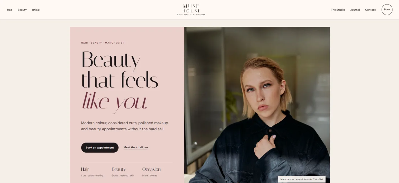 Muse House hair and beauty website demo